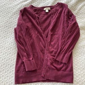 Purple Loft Outlet cardigan. Three quarter sleeves with fancy buttons size S